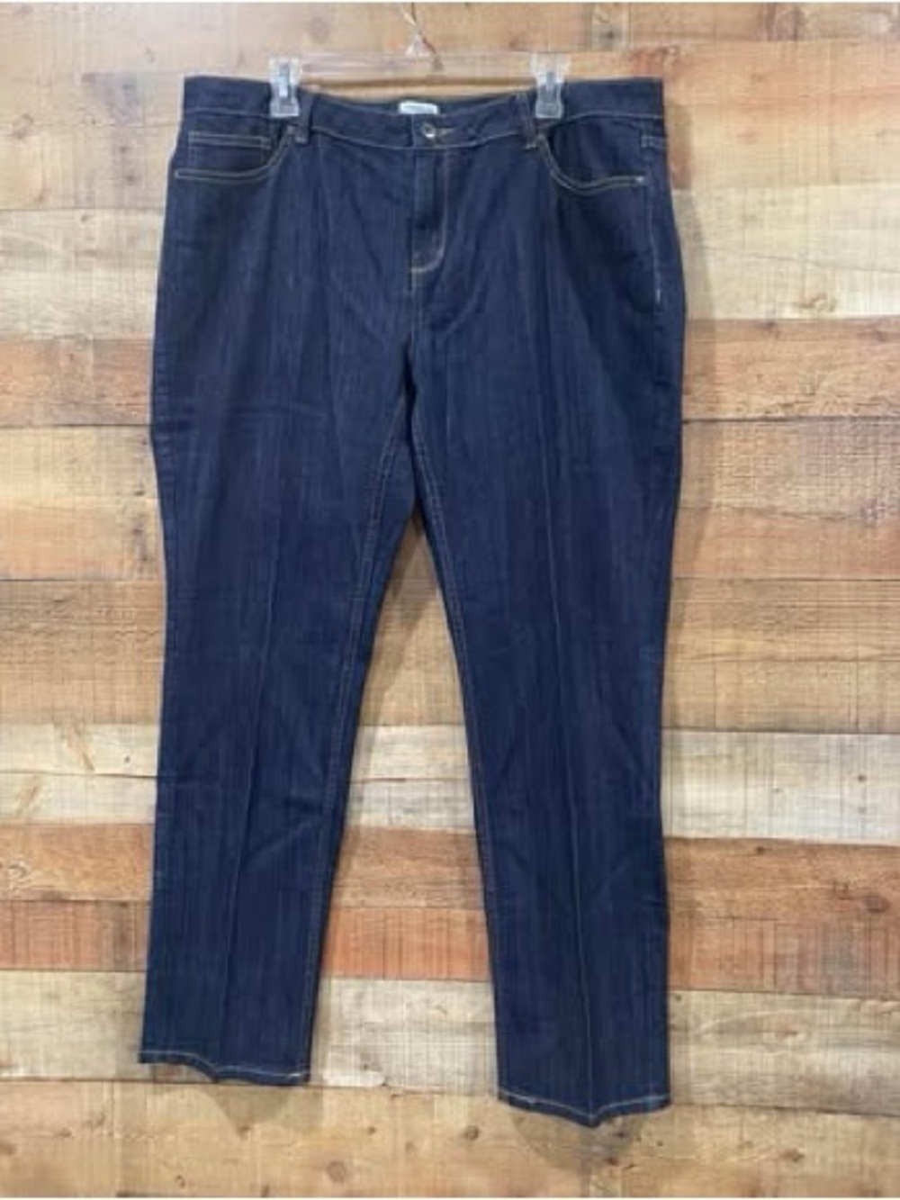 Liz Claiborne Classic Fit Straight Leg Dark Indigo Blue Jeans Size 18
